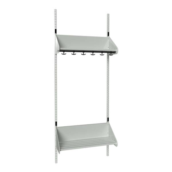 BST garderobe startsektion model F med 3 pladser 750mm lys gr&aring;