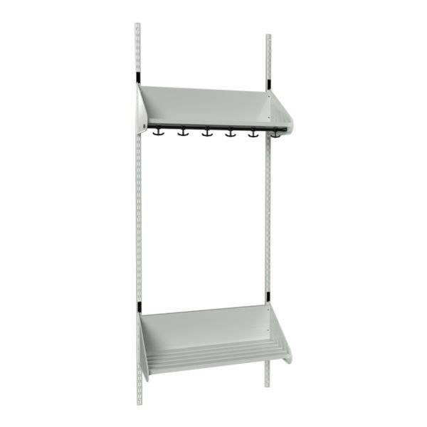 BST garderobe startsektion model F med 3 pladser 750mm lys gr&aring;