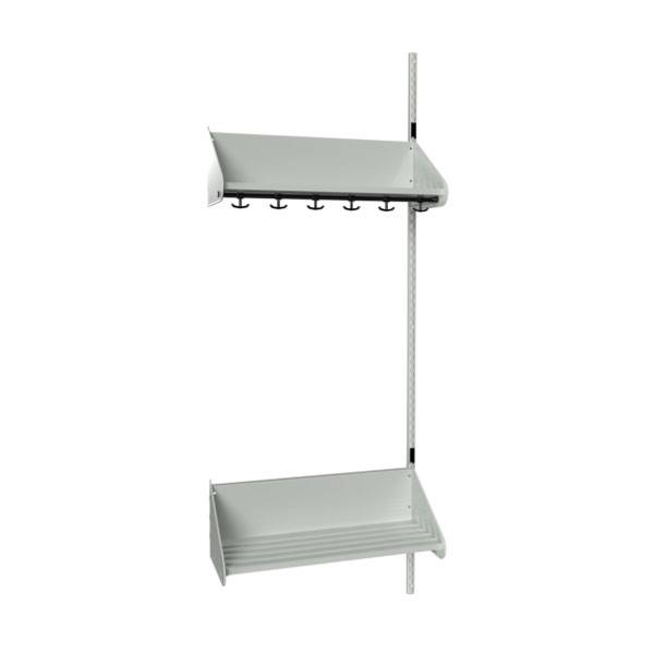 BST garderobe påbygningssektion model F med 3 pladser 750mm lys grå