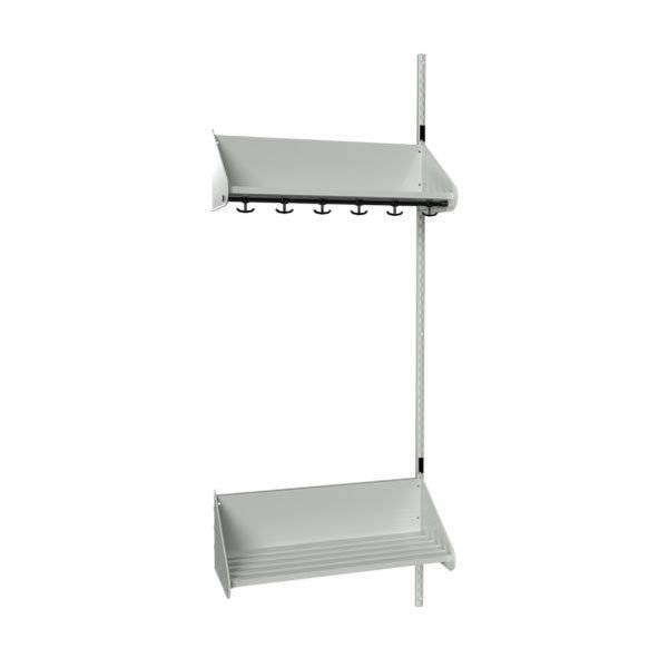 BST garderobe p&aring;bygningssektion model F med 3 pladser 750mm lys gr&aring;