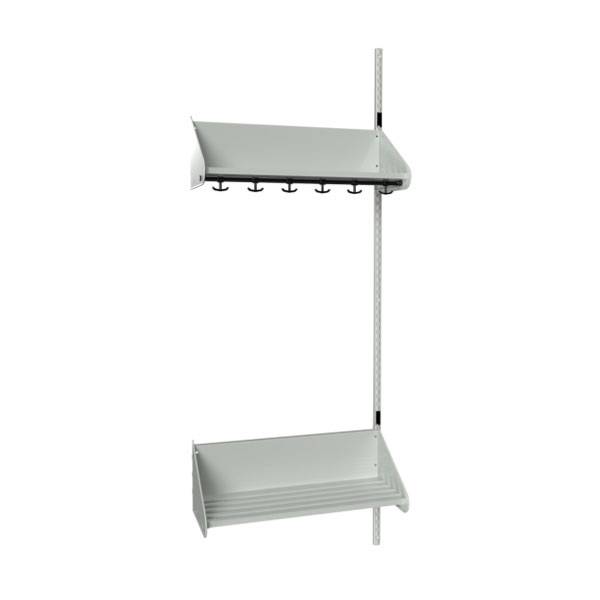 BST garderobe p&aring;bygningssektion model F med 3 pladser 750mm lys gr&aring;