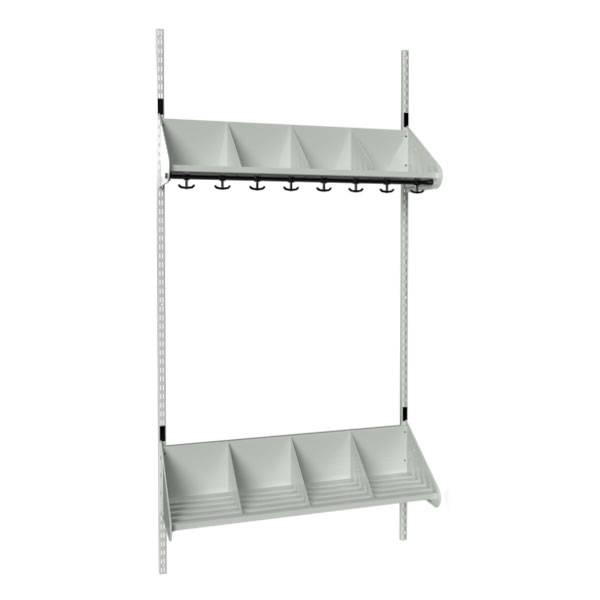 BST garderobe startsektion model E med 4 pladser 1000mm lys gr&aring;