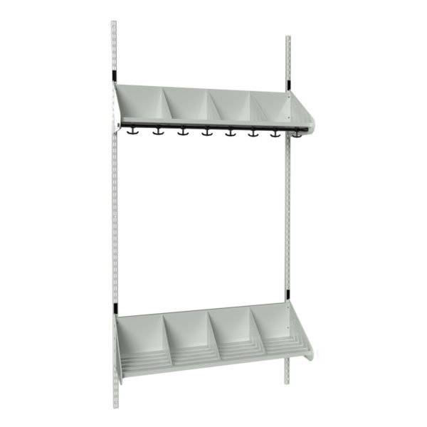 BST garderobe startsektion model E med 4 pladser 1000mm lys gr&aring;
