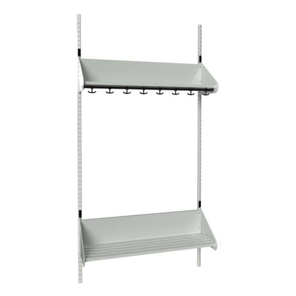 BST garderobe startsektion model F med 4 pladser 1000mm lys gr&aring;