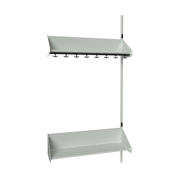 BST garderobe påbygningssektion model F med 4 pladser 1000mm lys grå