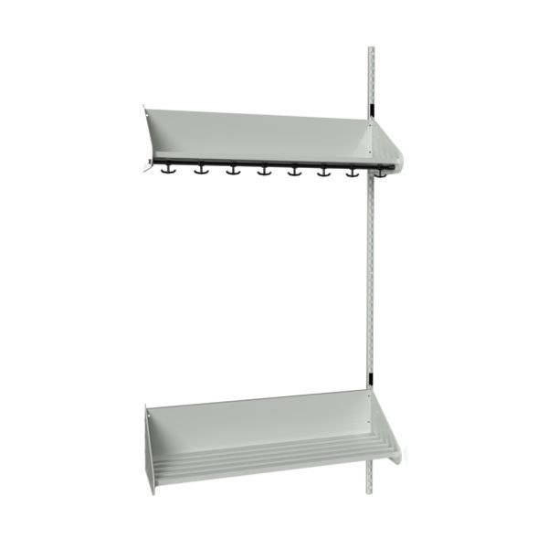 BST garderobe p&aring;bygningssektion model F med 4 pladser 1000mm lys gr&aring;