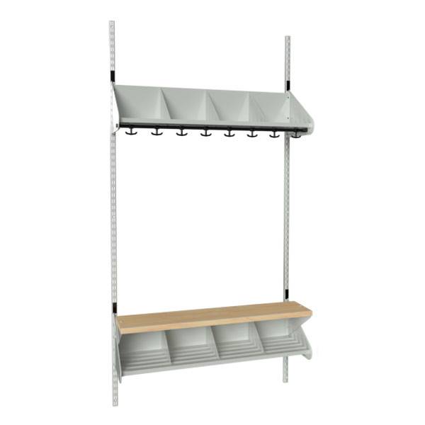 BST garderobe startsektion model G med 4 pladser 1000mm lys grå