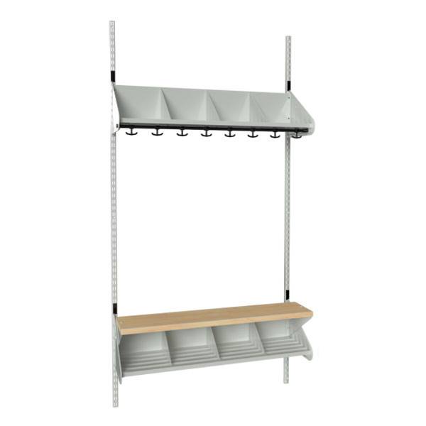 BST garderobe startsektion model G med 4 pladser 1000mm lys gr&aring;