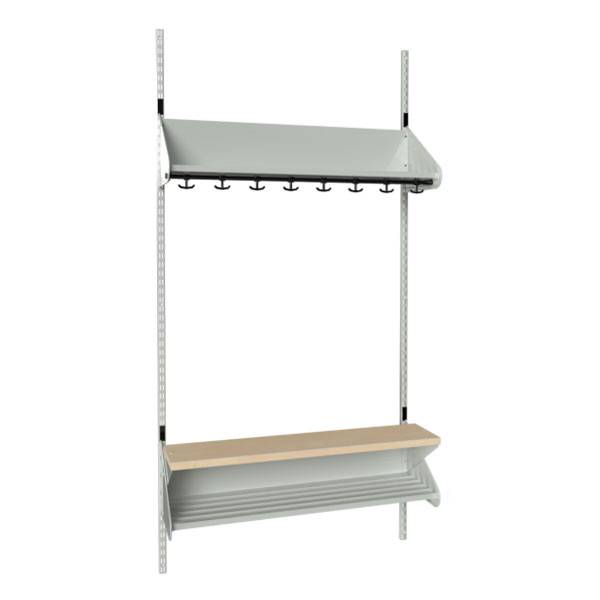 BST garderobe startsektion model H med 4 pladser 1000mm lys gr&aring;