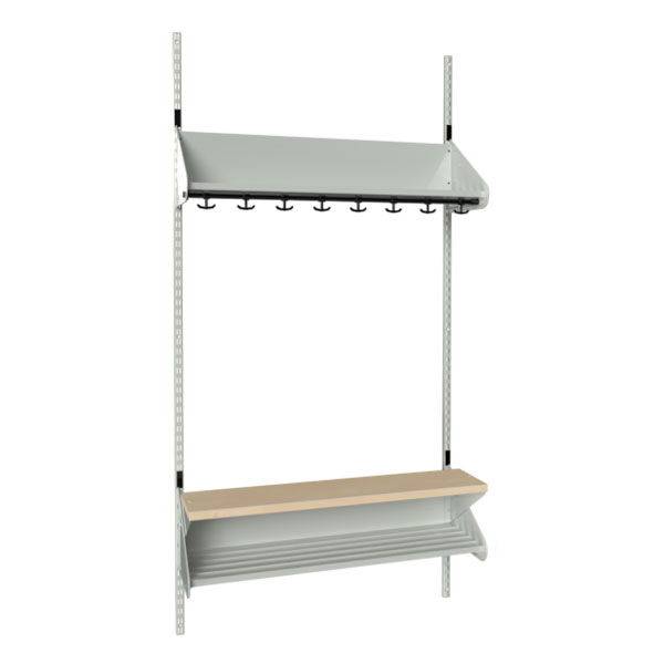 BST garderobe startsektion model H med 4 pladser 1000mm lys gr&aring;