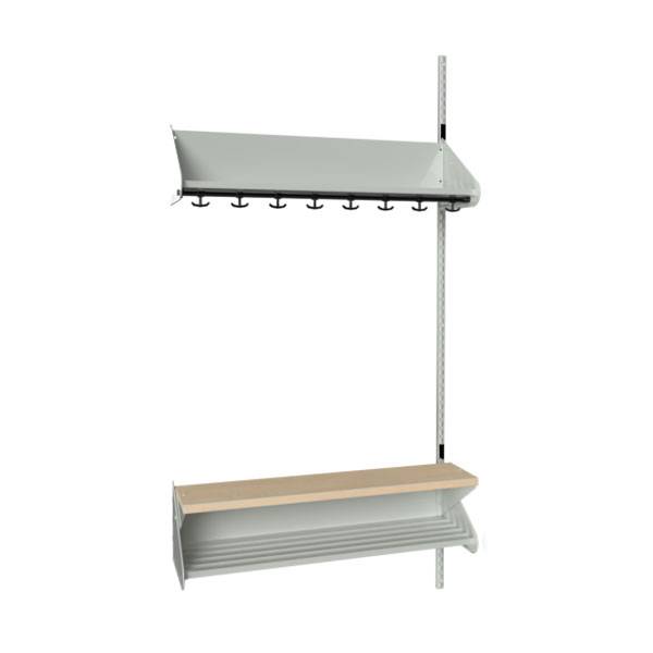 BST garderobe p&aring;bygningssektion model H med 4 pladser 1000mm lys gr&aring;