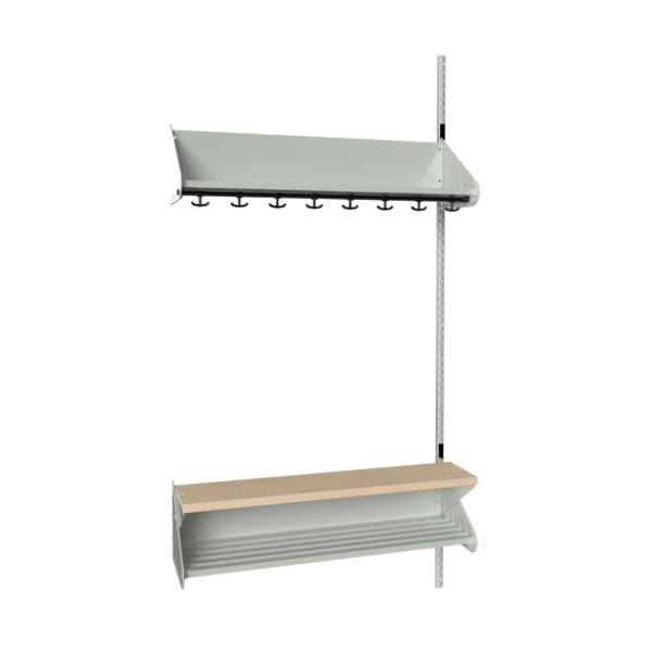 BST garderobe p&aring;bygningssektion model H med 4 pladser 1000mm lys gr&aring;