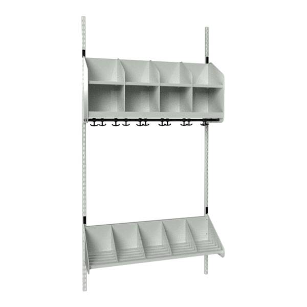BST garderobe startsektion model A med 4 pladser 1000mm lys grå
