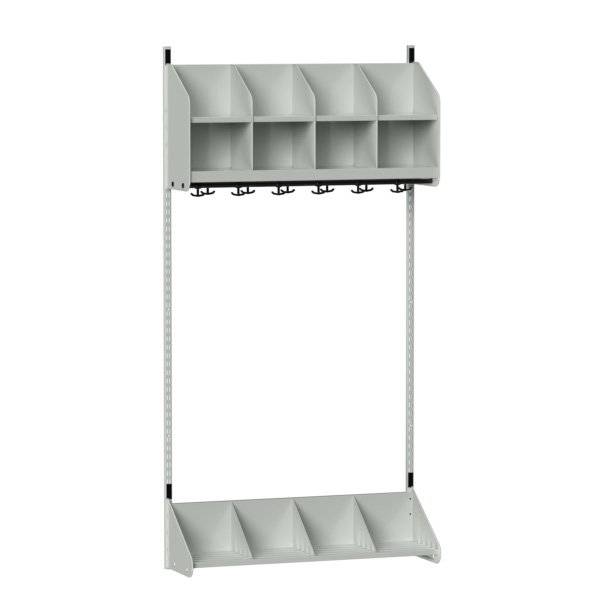 BST garderobe startsektion model A med 4 pladser 1000mm lys gr&aring;