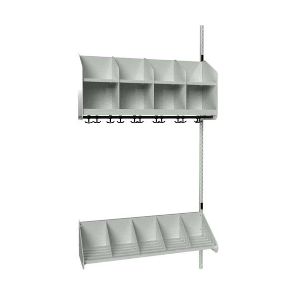 BST garderobe påbygningssektion model A 4 pladser 1000mm lys grå