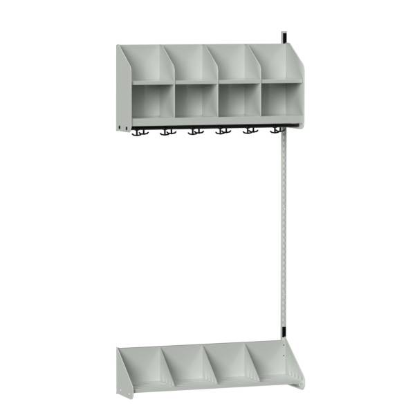 BST garderobe p&aring;bygningssektion model A 4 pladser 1000mm lys gr&aring;