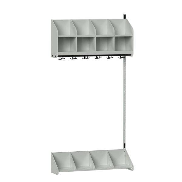 BST garderobe p&aring;bygningssektion model A 4 pladser 1000mm lys gr&aring;