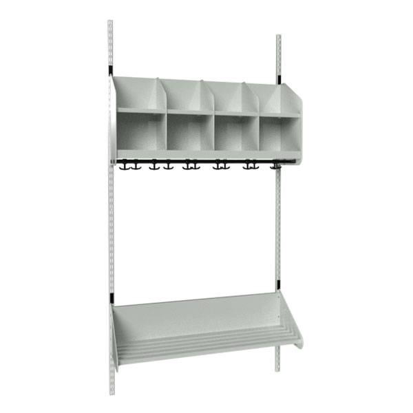 BST garderobe startsektion model B med 4 pladser 1000mm lys gr&aring;