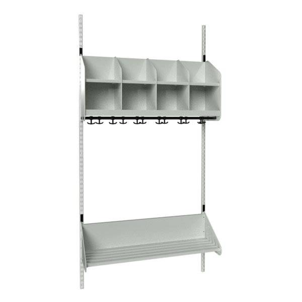 BST garderobe startsektion model B med 4 pladser 1000mm lys gr&aring;