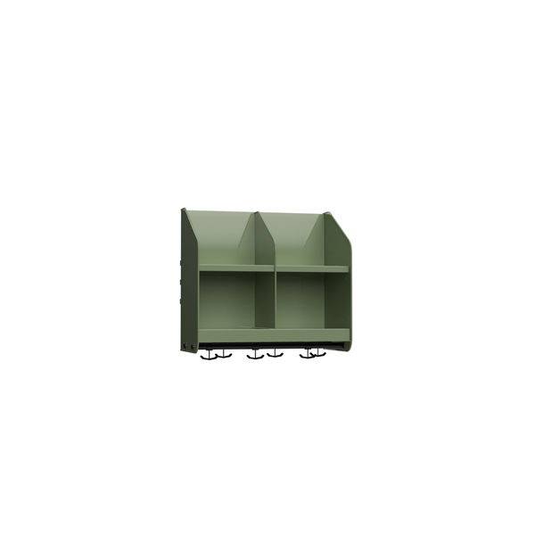 BST garderobehylde med skillev&aelig;g og 2 pladser 500mm gr&oslash;n