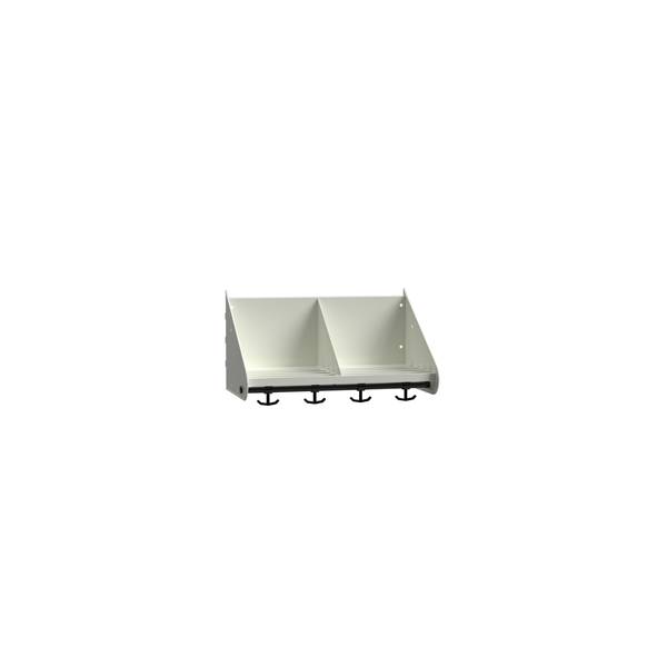 BST hattehylde med skillev&aelig;gge til 2 pladser 500mm hvid