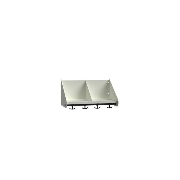 BST hattehylde med skillev&aelig;gge til 2 pladser 500mm hvid