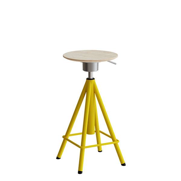 Atlas taburet med vippefunktion og gasregulering, gule ben