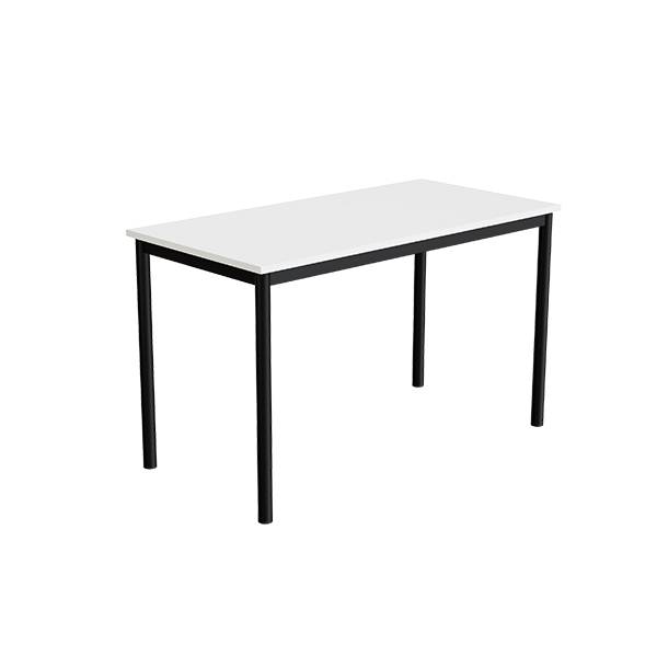 Bord Combi 120x60cm i hvid h&oslash;jtrykslaminat med sort stel, h&oslash;jde 72cm