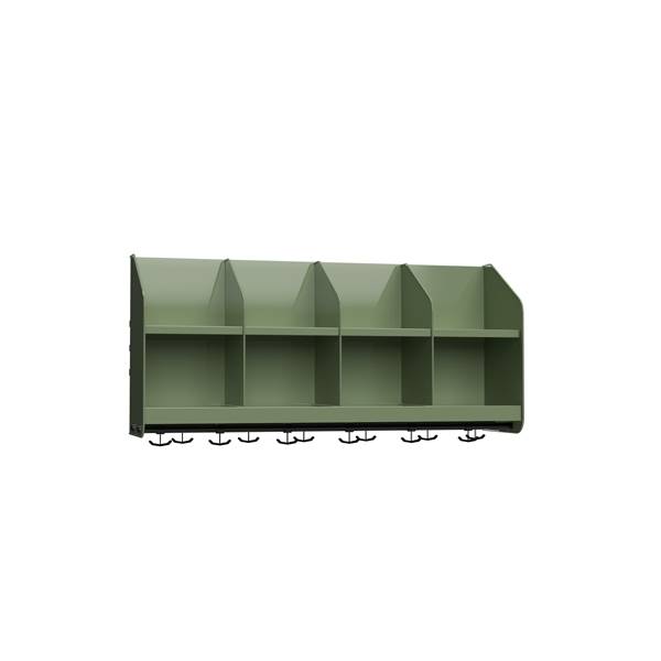 BST garderobehylde med skillev&aelig;g og 4 pladser 1000mm gr&oslash;n