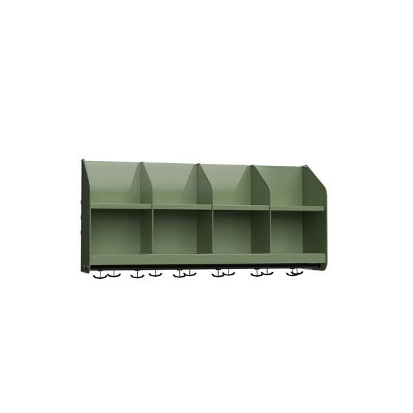 BST garderobehylde med skillev&aelig;g og 4 pladser 1000mm gr&oslash;n