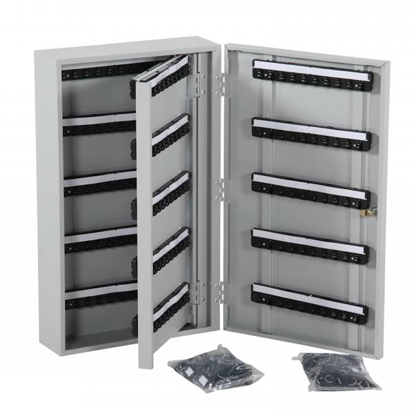 Nøgleskab med cylinderlås til 200 nøgler grå