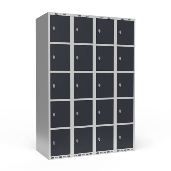 Garderobeskab lige tag 5-delt til h&aelig;ngel&aring;s 4x300mm antracit d&oslash;r