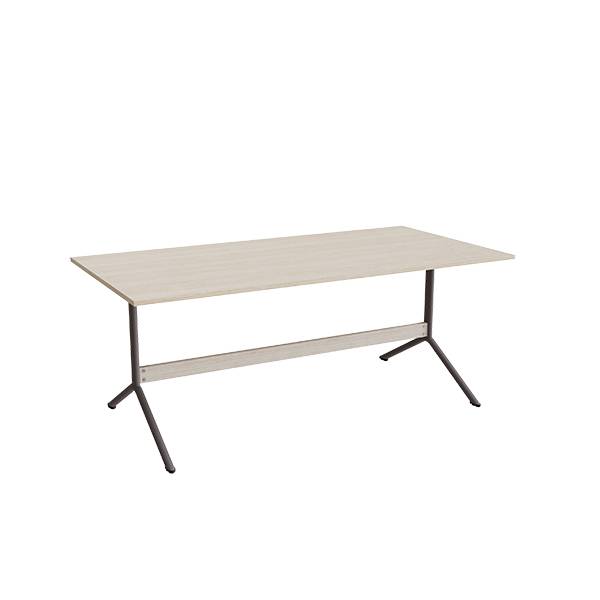 Atlas caf&eacute;bord 180x90cm i eg h&oslash;jtrykslaminat med gr&aring;t stel, h&oslash;jde 72cm