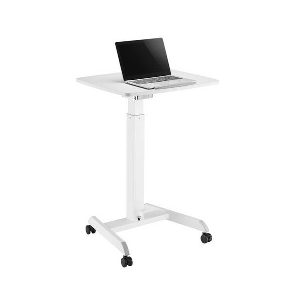 Office h&aelig;ve-s&aelig;nkbart bord One Flex Tilt 60x52cm p&aring; hjul hvid