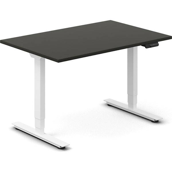 Office h&aelig;ve-s&aelig;nkebord 120x80cm antracit med hvidt stel