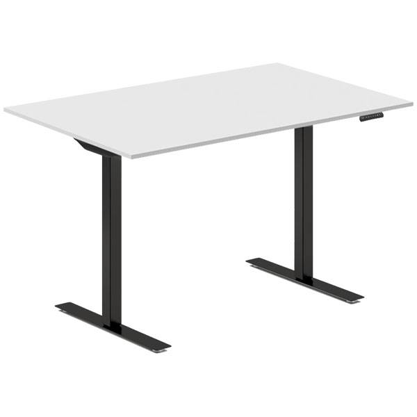 Office hæve-sænkebord 120x80cm lysgrå med sort stel