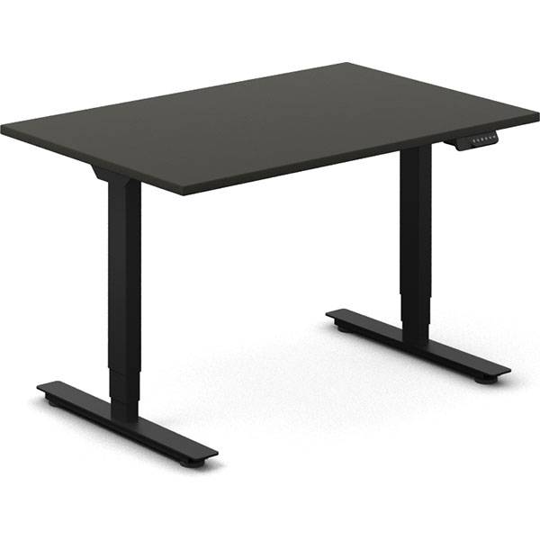 Office hæve-sænkebord 120x80cm antracit med sort stel