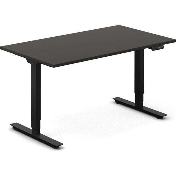 Office h&aelig;ve-s&aelig;nkebord 140x80cm antracit med sort stel