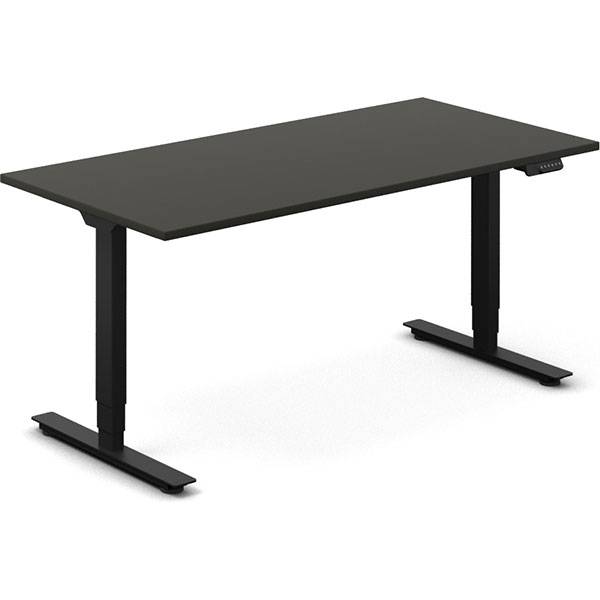 Office h&aelig;ve-s&aelig;nkebord 160x80cm antracit med sort stel