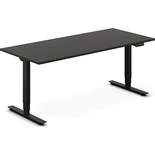 Office Hæve-Sænkebord 180X80Cm Antracit Med Sort Stel