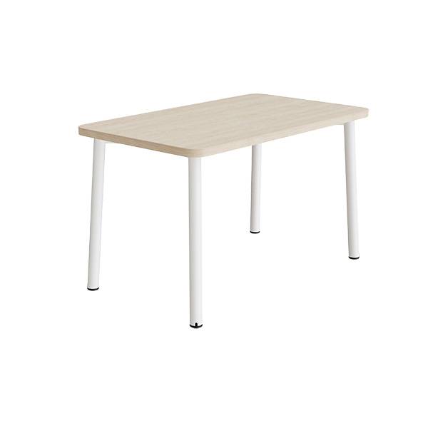 B&oslash;rnebord 120x70cm i hvidpigmenteret eg laminat med hvidt stel, h&oslash;jde 72cm