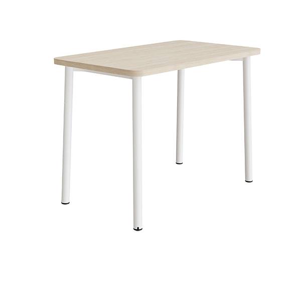 B&oslash;rnebord 120x70cm i hvidpigmenteret eg laminat med hvidt stel, h&oslash;jde 90cm