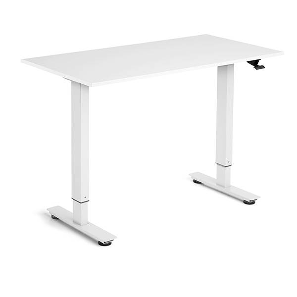 Flexidesk h&aelig;ve-s&aelig;nke bord 120x60cm hvid med hvidt stel
