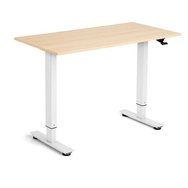 Flexidesk h&aelig;ve-s&aelig;nke bord 120x60cm eg med hvidt stel