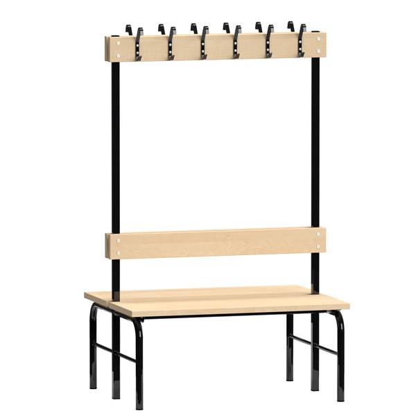 Garderobe b&aelig;nkstativ dobbelsidet 1000mm birk laminat