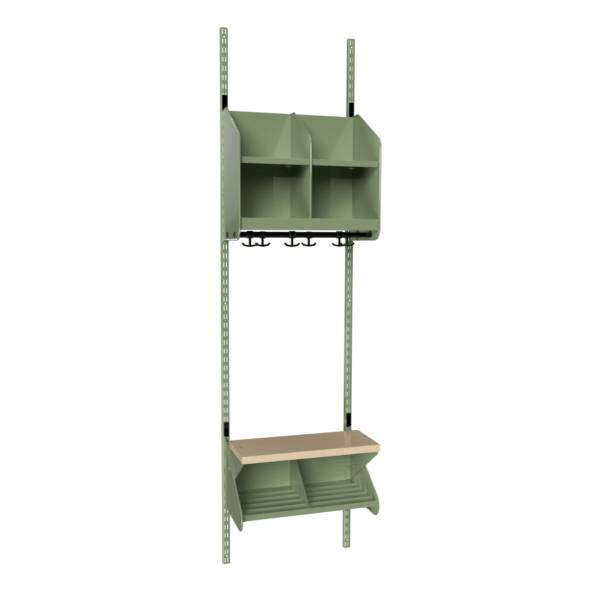 BST garderobe startsektion model C med 2 pladser 500mm gr&oslash;n