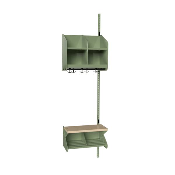 BST garderobe påbygningssektion model C med 2 pladser 500mm grøn