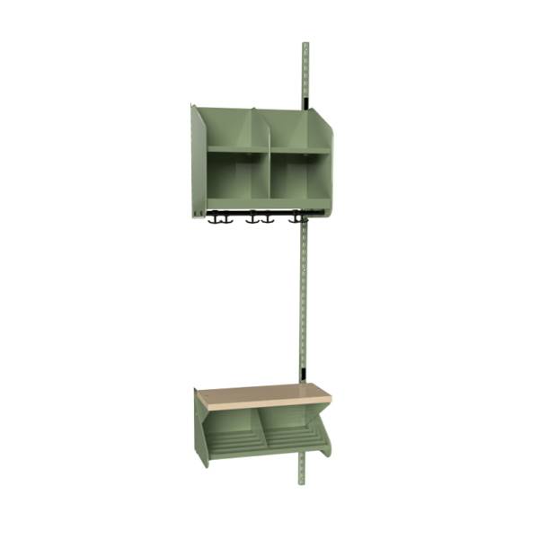 BST garderobe p&aring;bygningssektion model C med 2 pladser 500mm gr&oslash;n