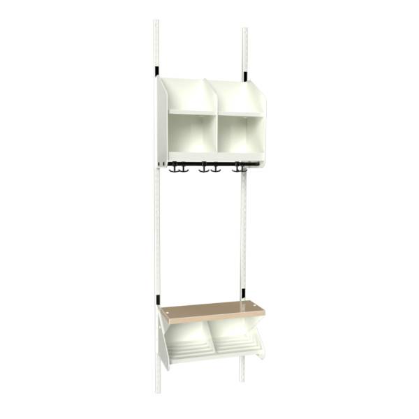 BST garderobe startsektion model C med 2 pladser 500mm hvid