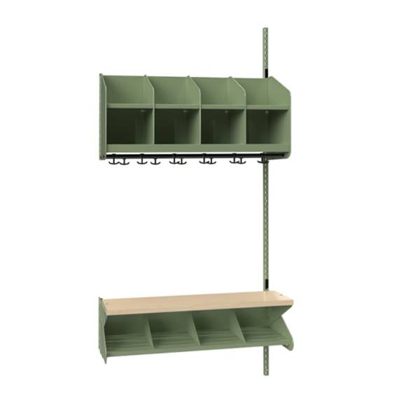 BST garderobe påbygningssektion model C 4 pladser 1000mm grøn